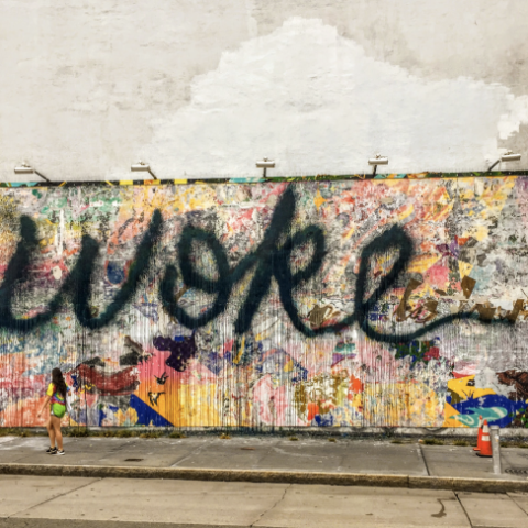foto: Een graffitimuur in de VS