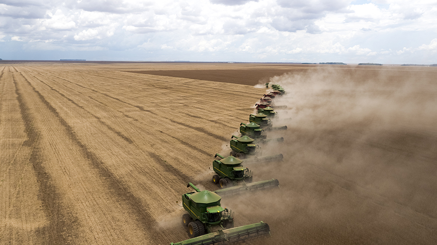 Grootschalige sojaproductie voor de export in de Braziliaanse staat Mato Grosso. De rampzalige ecologische gevolgen zijn niet meer te overzien (foto: Bom Futuro, BR).