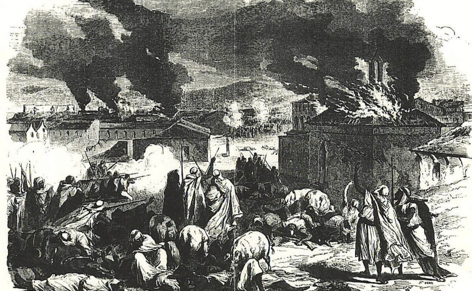 foto De bloedige revolte van Borj Bou Arirrij in Algerije in 1871 tegen de Franse koloniale overheersing 