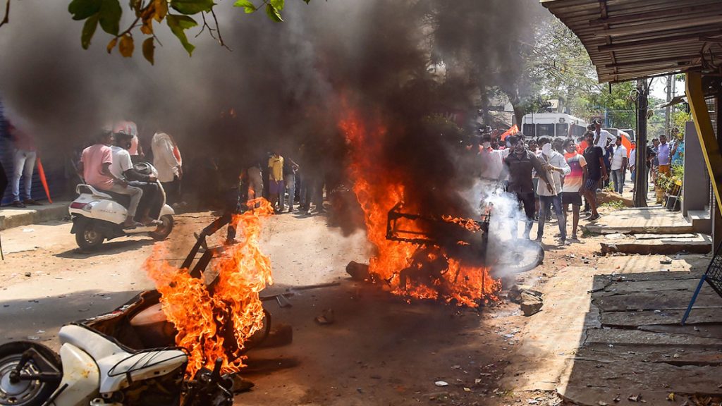 escalation of protests in Shivamogga, Karnataka