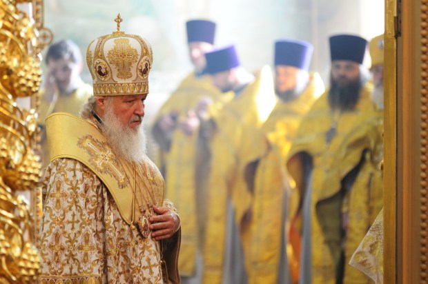 Patriarch van Moskou, Kirill, hoofd van de Russisch-orthodoxe kerk, maar ook patriarch van Oekraïne 