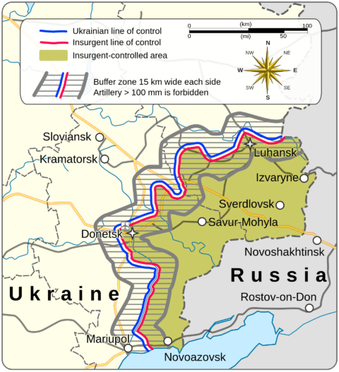 De Donbass-regio is al sinds 2014 een openlijk conflictgebied tussen Rusland en Oekraïne. 