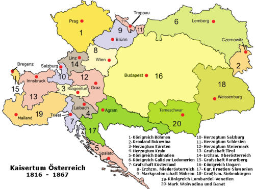De vele nationalistische stromingen in het 19de-eeuwse keizerrijk Oostenrijk 