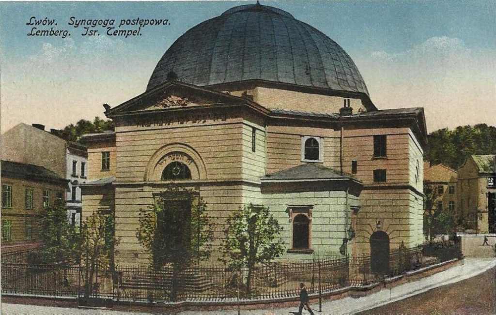 De historische Tempel-synagoge van het centrum van Lemberg 