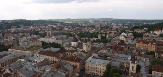 Panorama over Lviv, het moderne Lemberg