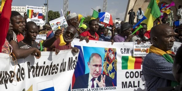 Een door de militaire junta van Mali ondersteunde sympathiebetoging voor Rusland