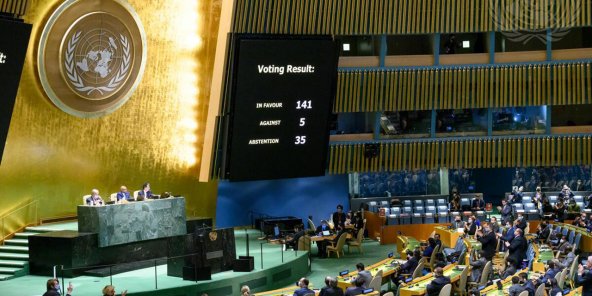 Stemming in de VN-Veiligheidsraad over de oorlog in Oekraïne op 3 maart 2022