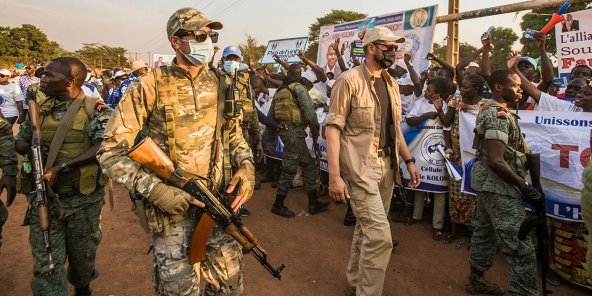 Russische en Rwandese huurlingen zorgen voor de bescherming van president