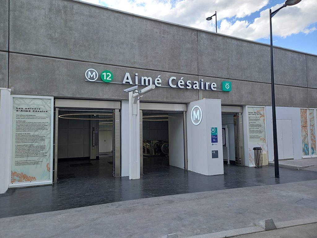 Het nieuwe metrostation ‘Aimé Césaire’ in de noordelijke Parijse voorstad Aubervilliers
