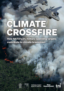 Het rapport van het Transnational Institute over de impact van stijgende militaire uitgaven op de klimaatcrisis (bron: TNI).