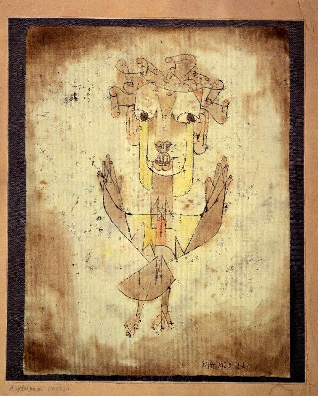 Paul Klee, Angelus Novus, 1920, Israel Museum, Jeruzalem (foto overgenomen uit ‘Die Wunde’ van Christine Gruwez).